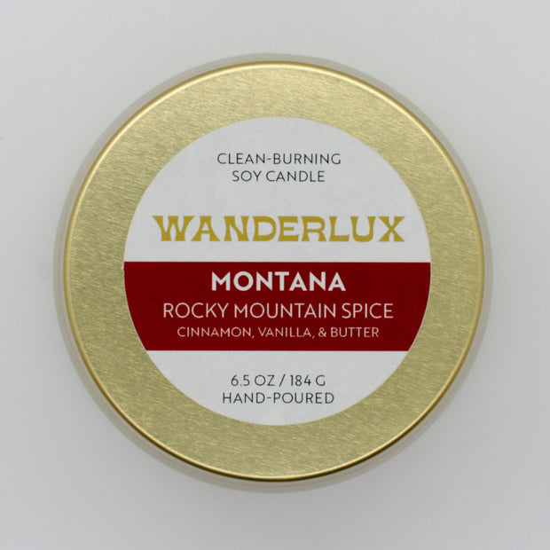 Wanderlux Montana Rocky Mountain Spice 6.5 Ounce Soy Candle