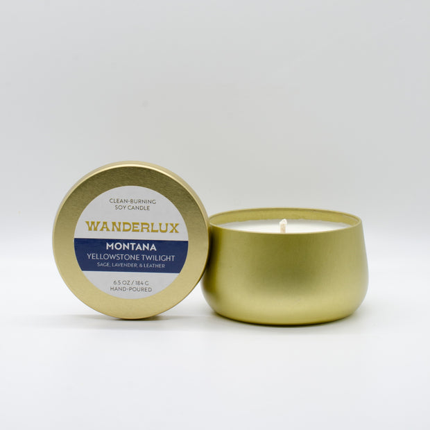 Wanderlux Montana Yellowstone Twilight 6.5 Ounce Soy Candle