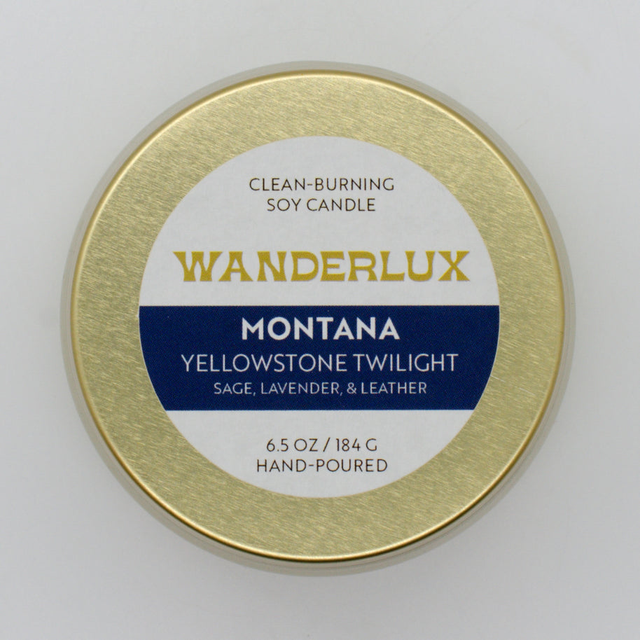 Wanderlux Montana Yellowstone Twilight 6.5 Ounce Soy Candle