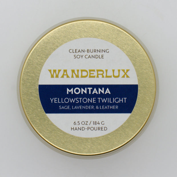 Wanderlux Montana Yellowstone Twilight 6.5 Ounce Soy Candle