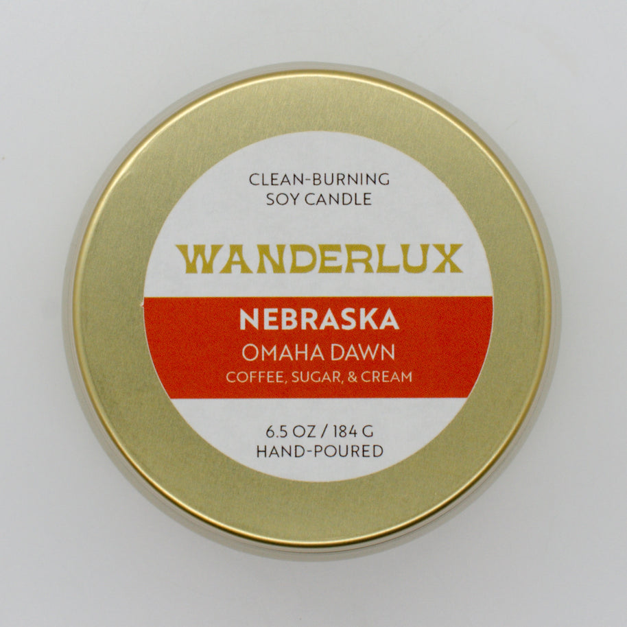 Wanderlux Nebraska Omaha Dawn 6.5 Ounce Soy Candle