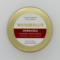Wanderlux Nebraska Chimney Rock Spice 6.5 Ounce Soy Candle