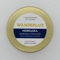 Wanderlux Nebraska Sandhills Twilight 6.5 Ounce Soy Candle