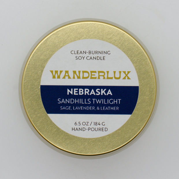 Wanderlux Nebraska Sandhills Twilight 6.5 Ounce Soy Candle