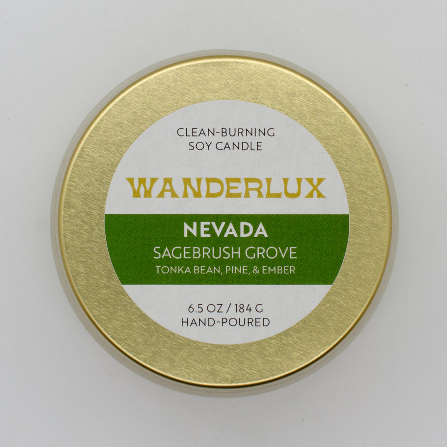 Wanderlux Nevada Sagebrush Grove 6.5 Ounce Soy Candle