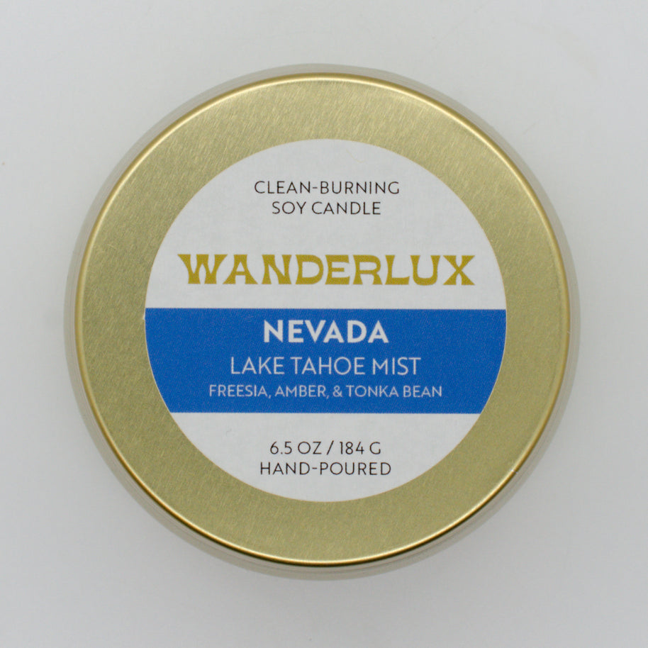 Wanderlux Nevada Lake Tahoe Mist 6.5 Ounce Soy Candle