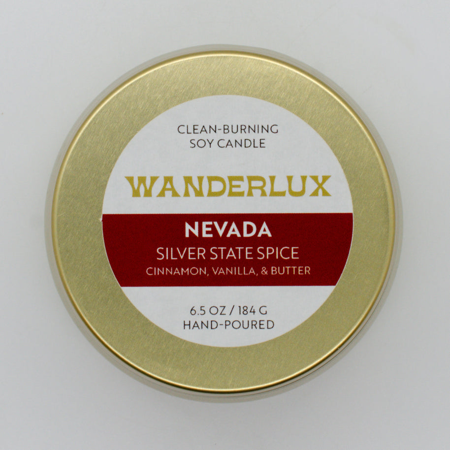 Wanderlux Nevada Silver State Spice 6.5 Ounce Soy Candle
