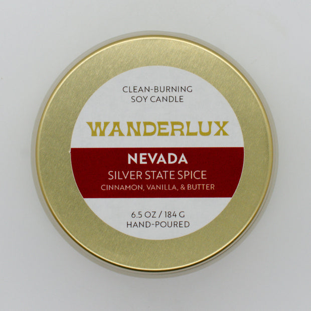Wanderlux Nevada Silver State Spice 6.5 Ounce Soy Candle