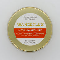 Wanderlux New Hampshire Mount Washington Dawn 6.5 Ounce Soy Candle