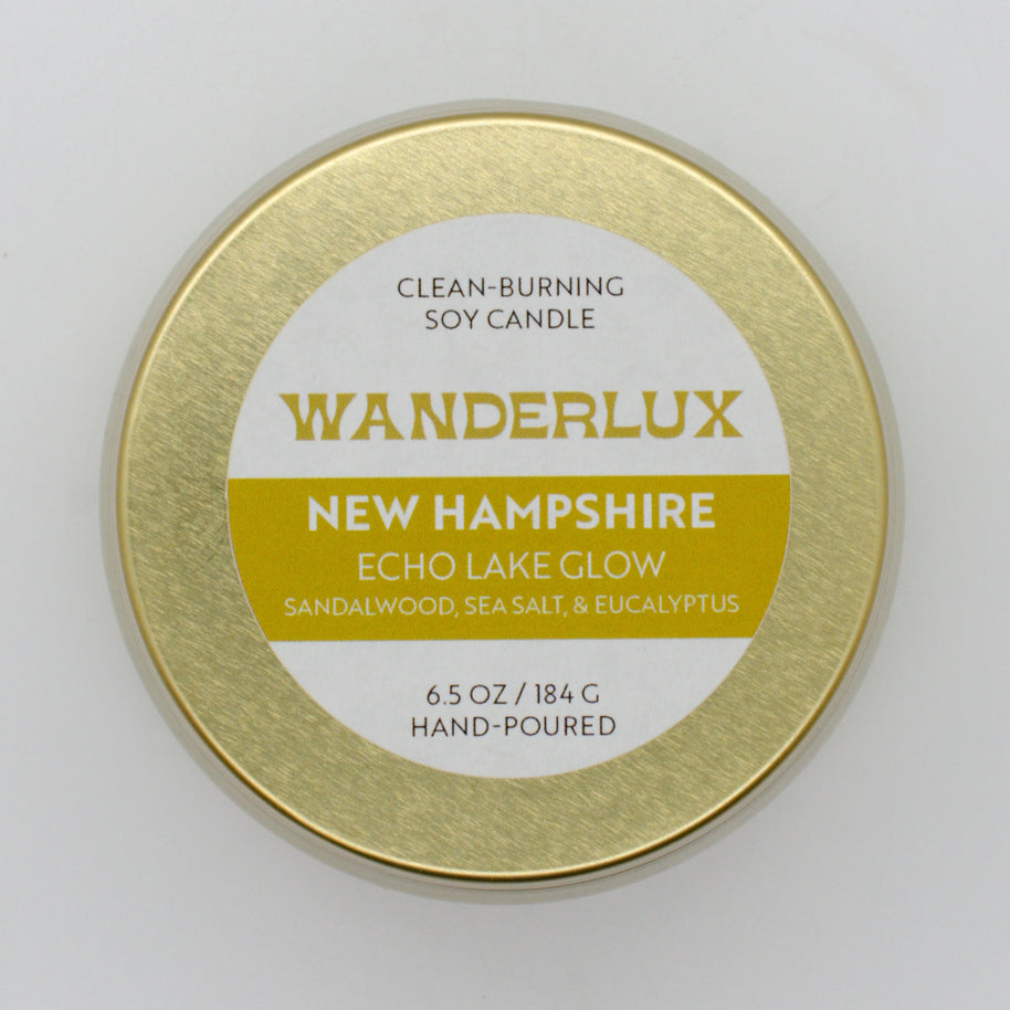 Wanderlux New Hampshire Echo Lake Glow 6.5 Ounce Soy Candle