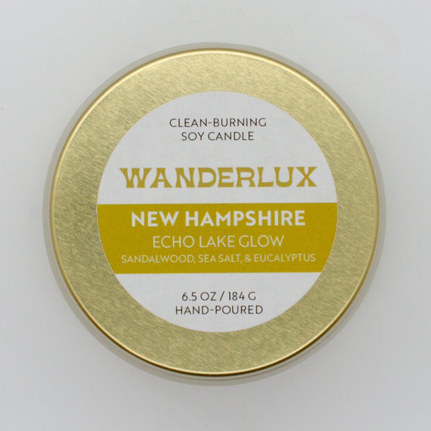 Wanderlux New Hampshire Echo Lake Glow 6.5 Ounce Soy Candle