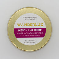 Wanderlux New Hampshire White Mountain Reverie 6.5 Ounce Soy Candle