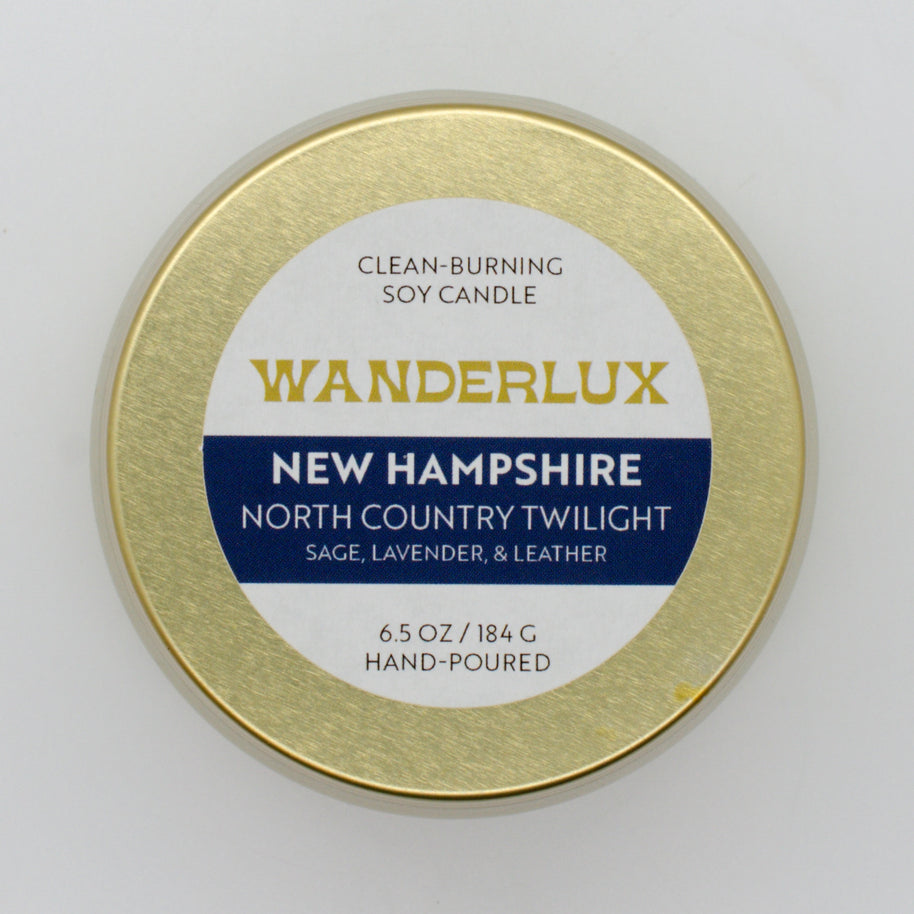 Wanderlux New Hampshire North Country Twilight 6.5 Ounce Soy Candle
