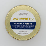 Wanderlux New Hampshire North Country Twilight 6.5 Ounce Soy Candle