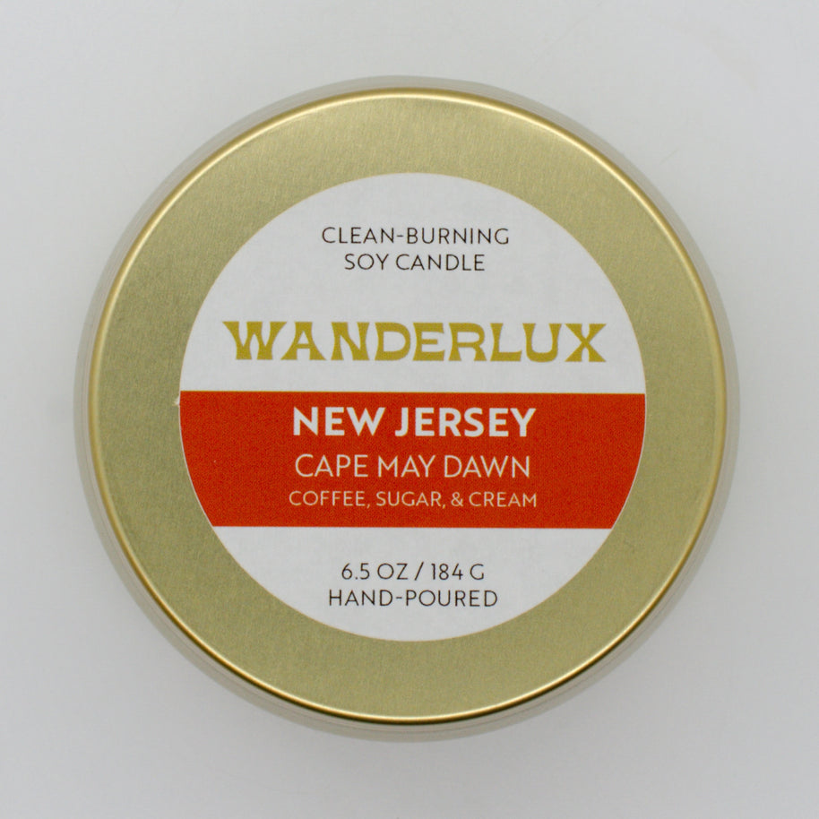 Wanderlux New Jersey Cape May Dawn 6.5 Ounce Soy Candle