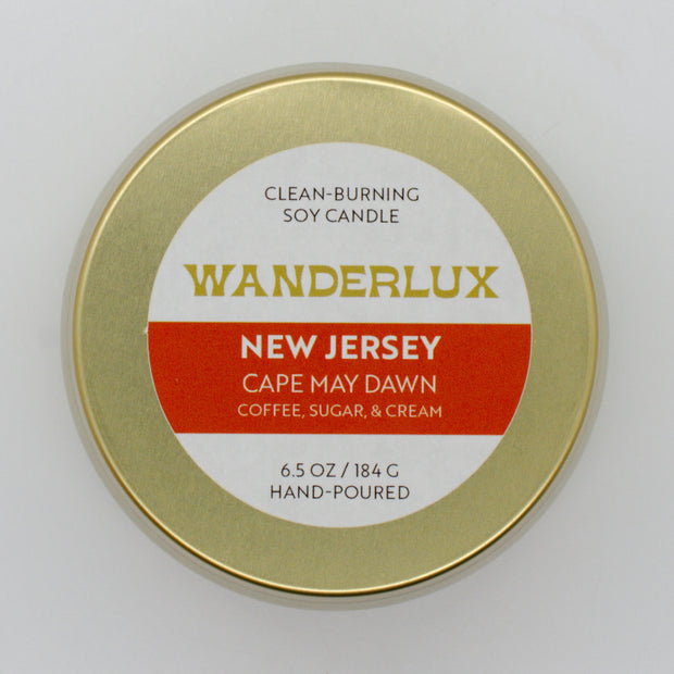 Wanderlux New Jersey Cape May Dawn 6.5 Ounce Soy Candle