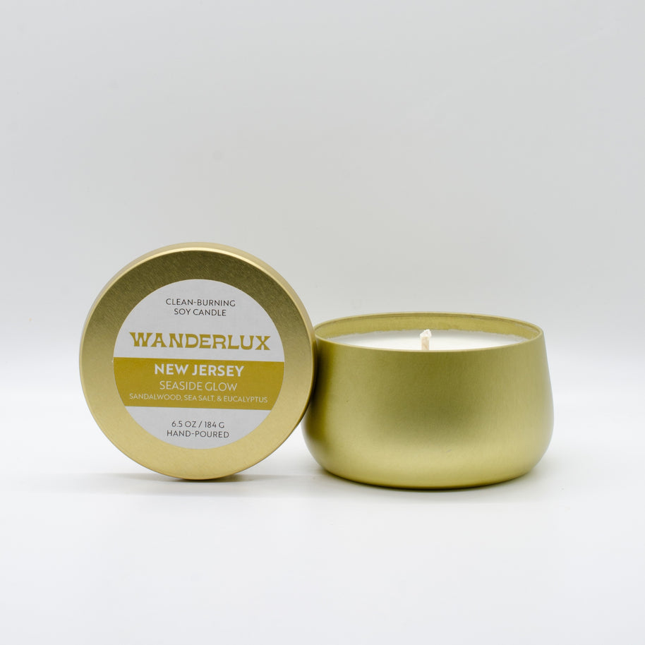 Wanderlux New Jersey Seaside Glow 6.5 Ounce Soy Candle