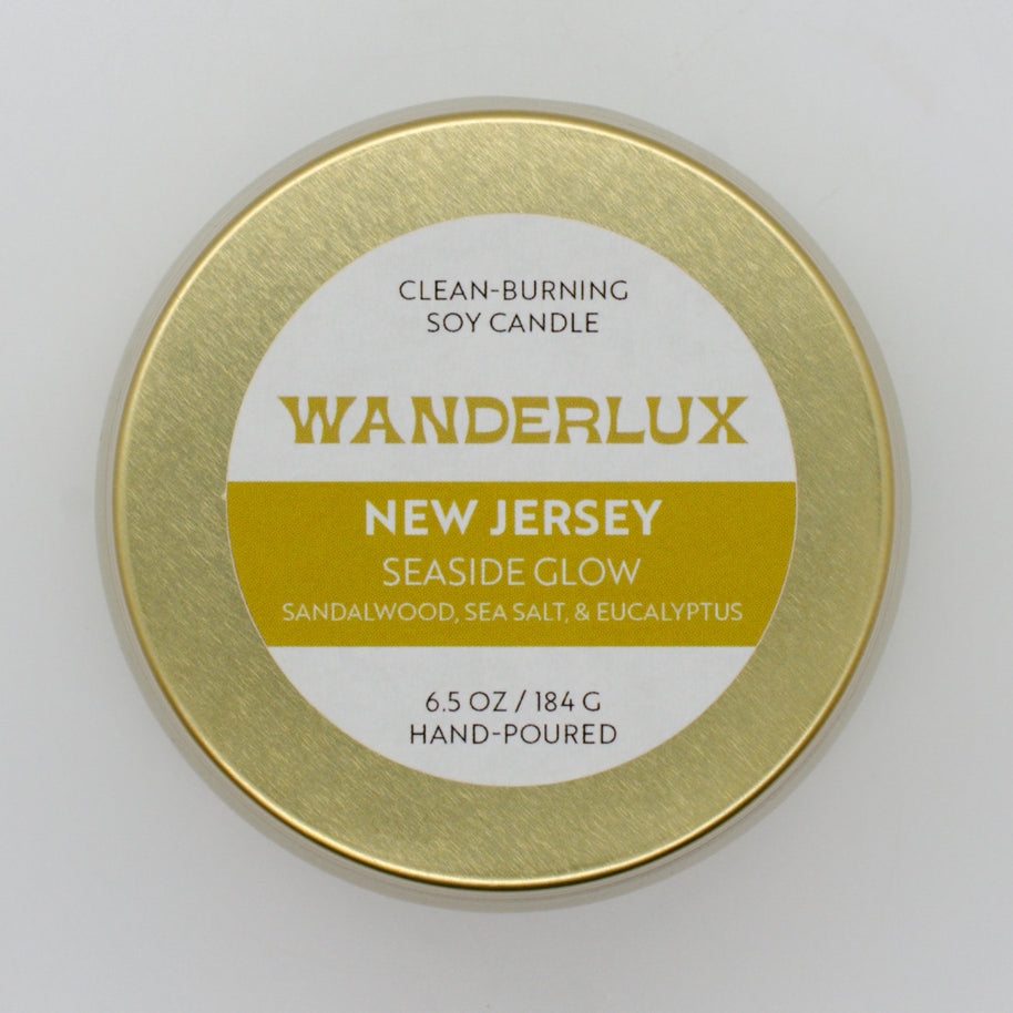 Wanderlux New Jersey Seaside Glow 6.5 Ounce Soy Candle