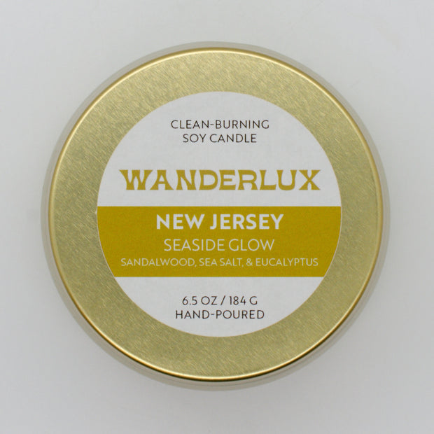 Wanderlux New Jersey Seaside Glow 6.5 Ounce Soy Candle