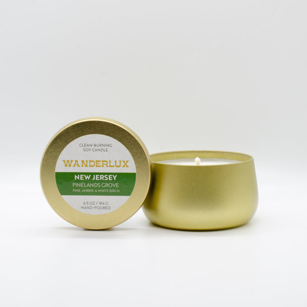 Wanderlux New Jersey Pinelands Grove 6.5 Ounce Soy Candle