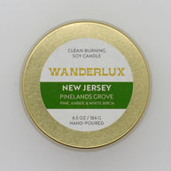 Wanderlux New Jersey Pinelands Grove 6.5 Ounce Soy Candle