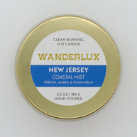 Wanderlux New Jersey Coastal Mist 6.5 Ounce Soy Candle
