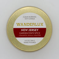 Wanderlux New Jersey Garden State Spice 6.5 Ounce Soy Candle