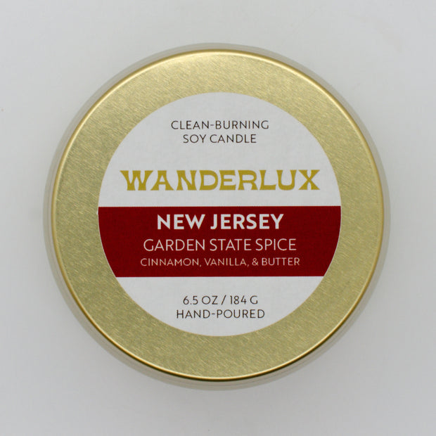 Wanderlux New Jersey Garden State Spice 6.5 Ounce Soy Candle