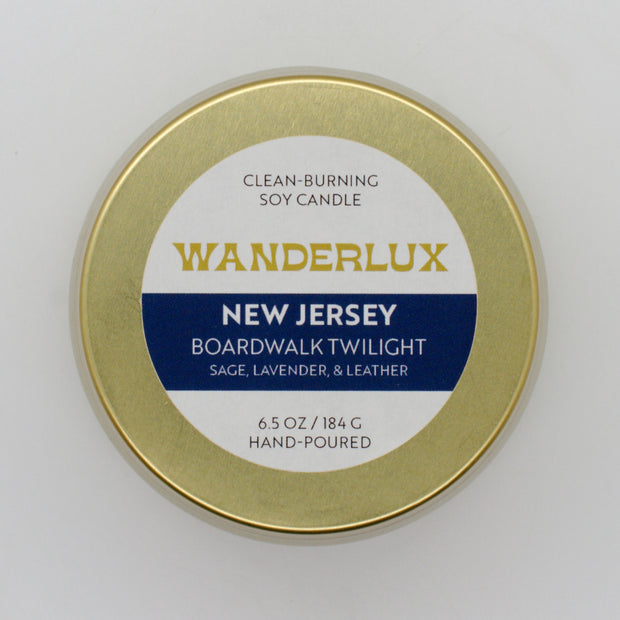 Wanderlux New Jersey Boardwalk Twilight 6.5 Ounce Soy Candle