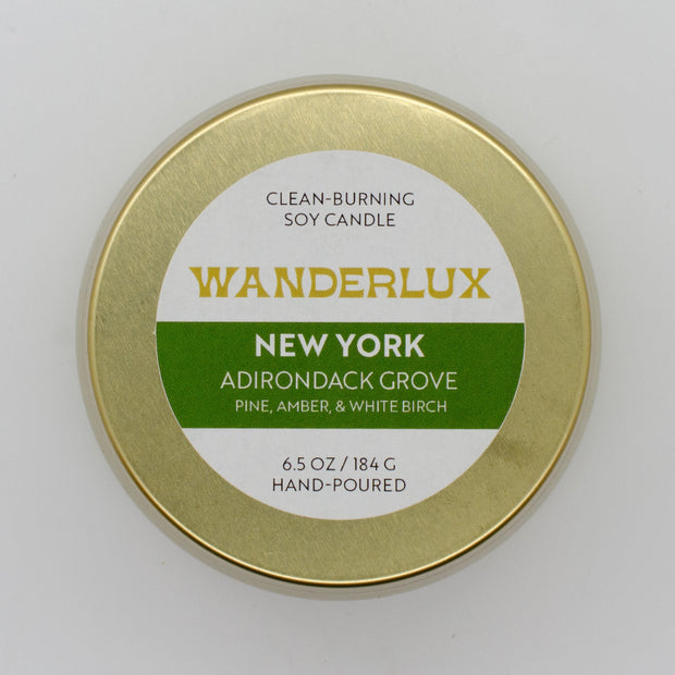 Wanderlux New York Adirondack Grove 6.5 Ounce Soy Candle