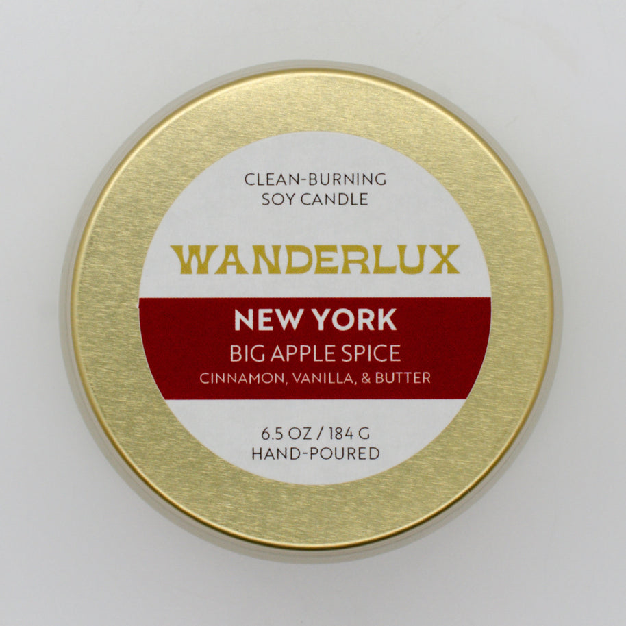 Wanderlux New York Big Apple Spice 6.5 Ounce Soy Candle