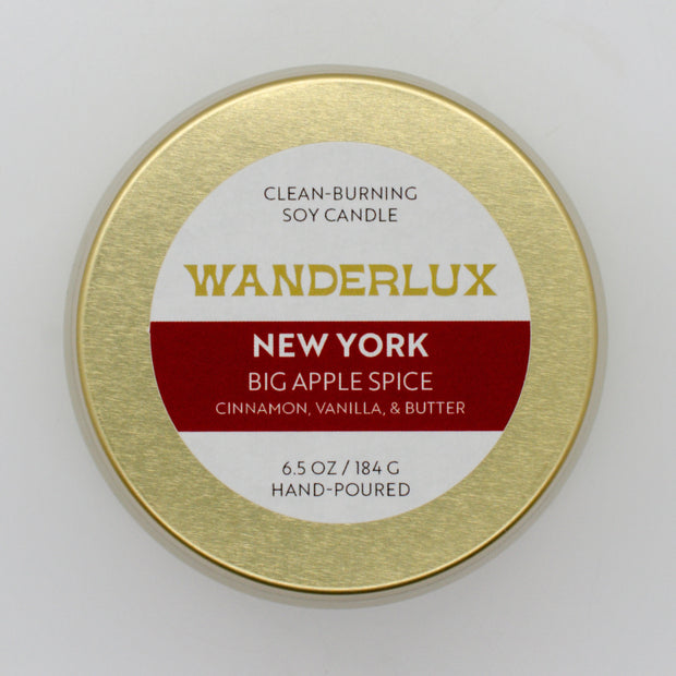 Wanderlux New York Big Apple Spice 6.5 Ounce Soy Candle