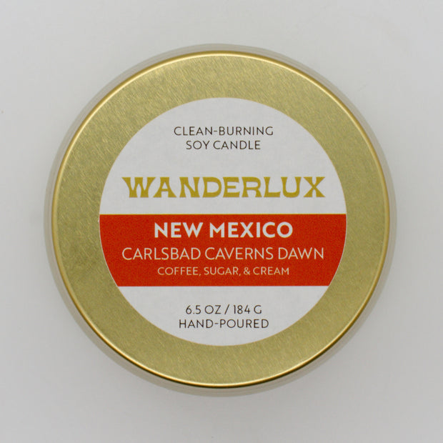 Wanderlux New Mexico Carlsbad Caverns Dawn 6.5 Ounce Soy Candle
