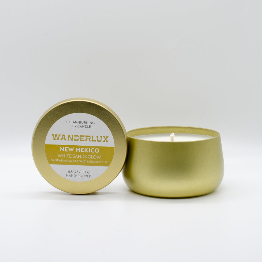 Wanderlux New Mexico White Sands Glow 6.5 Ounce Soy Candle