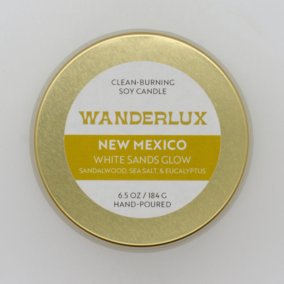 Wanderlux New Mexico White Sands Glow 6.5 Ounce Soy Candle
