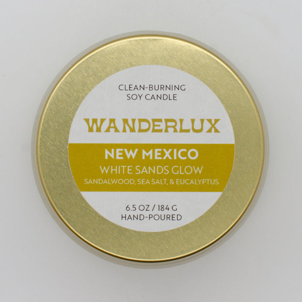 Wanderlux New Mexico White Sands Glow 6.5 Ounce Soy Candle