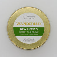 Wanderlux New Mexico Desert Pine Grove 6.5 Ounce Soy Candle