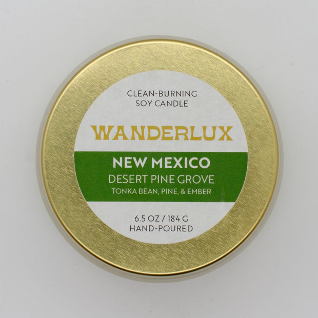 Wanderlux New Mexico Desert Pine Grove 6.5 Ounce Soy Candle
