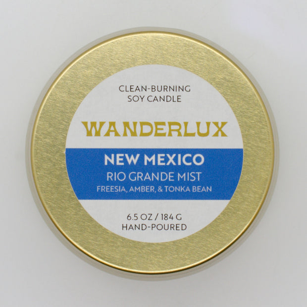 Wanderlux New Mexico Rio Grande Mist 6.5 Ounce Soy Candle
