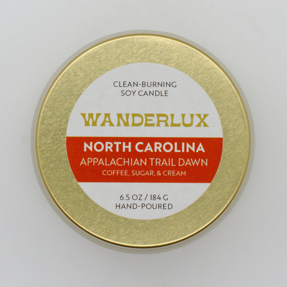 Wanderlux North Carolina Appalachian Trail Dawn 6.5 Ounce Soy Candle