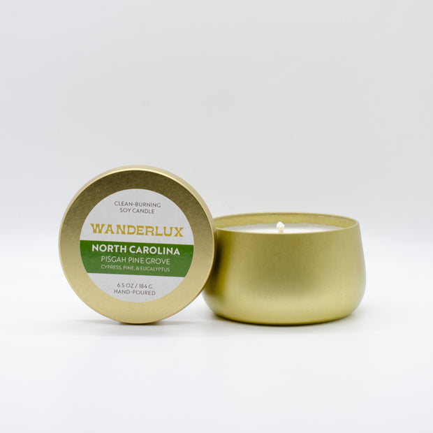 Wanderlux North Carolina Pisgah Pine Grove 6.5 Ounce Soy Candle
