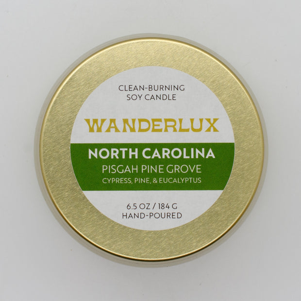 Wanderlux North Carolina Pisgah Pine Grove 6.5 Ounce Soy Candle