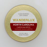 Wanderlux North Carolina Carolina Spice 6.5 Ounce Soy Candle