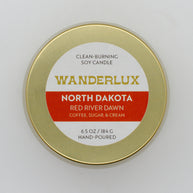 Wanderlux North Dakota Red River Dawn 6.5 Ounce Soy Candle