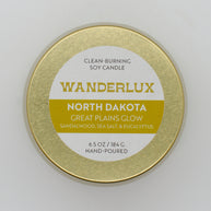 Wanderlux North Dakota Great Plains Glow 6.5 Ounce Soy Candle