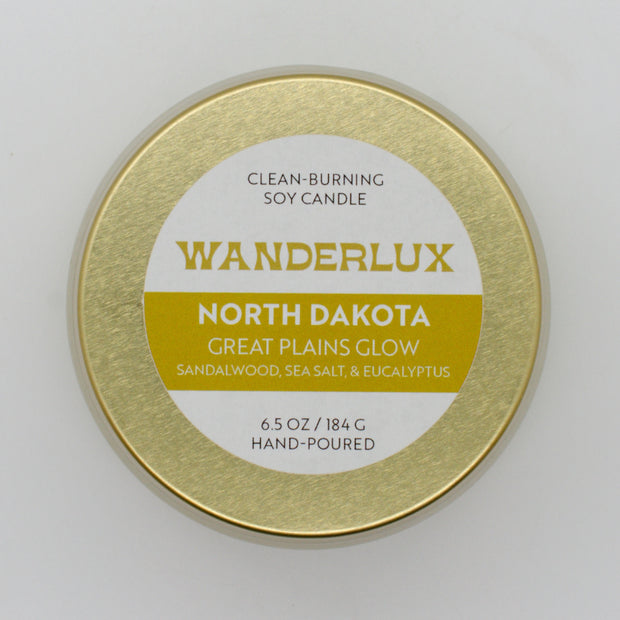 Wanderlux North Dakota Great Plains Glow 6.5 Ounce Soy Candle