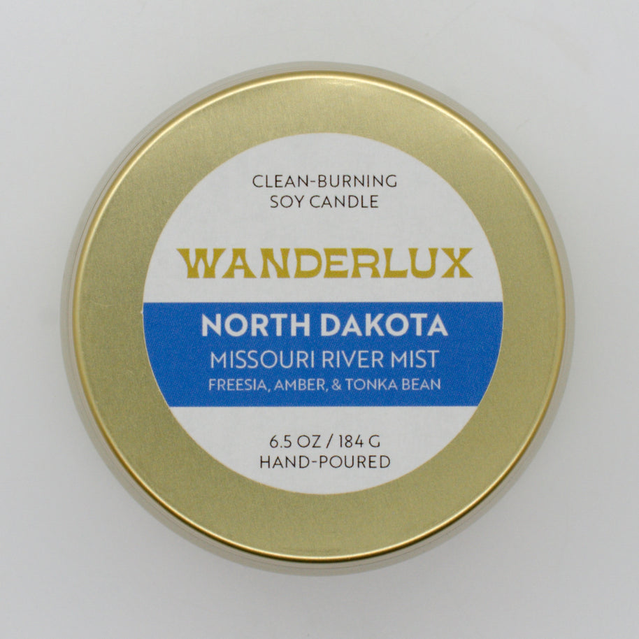 Wanderlux North Dakota Missouri River Mist 6.5 Ounce Soy Candle