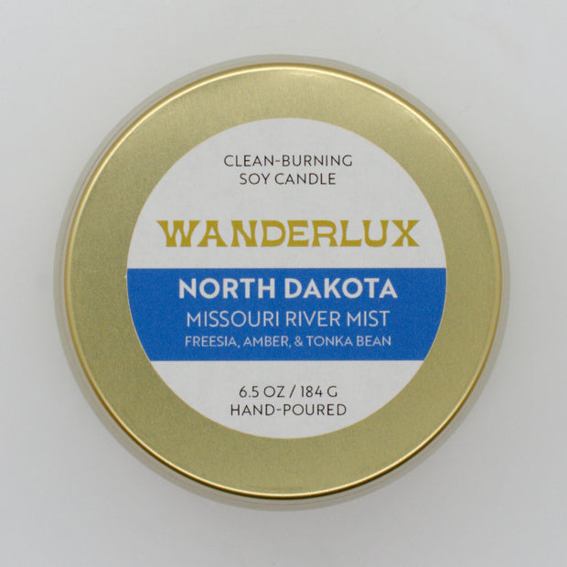 Wanderlux North Dakota Missouri River Mist 6.5 Ounce Soy Candle