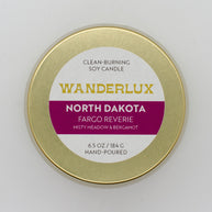 Wanderlux North Dakota Fargo Reverie 6.5 Ounce Soy Candle