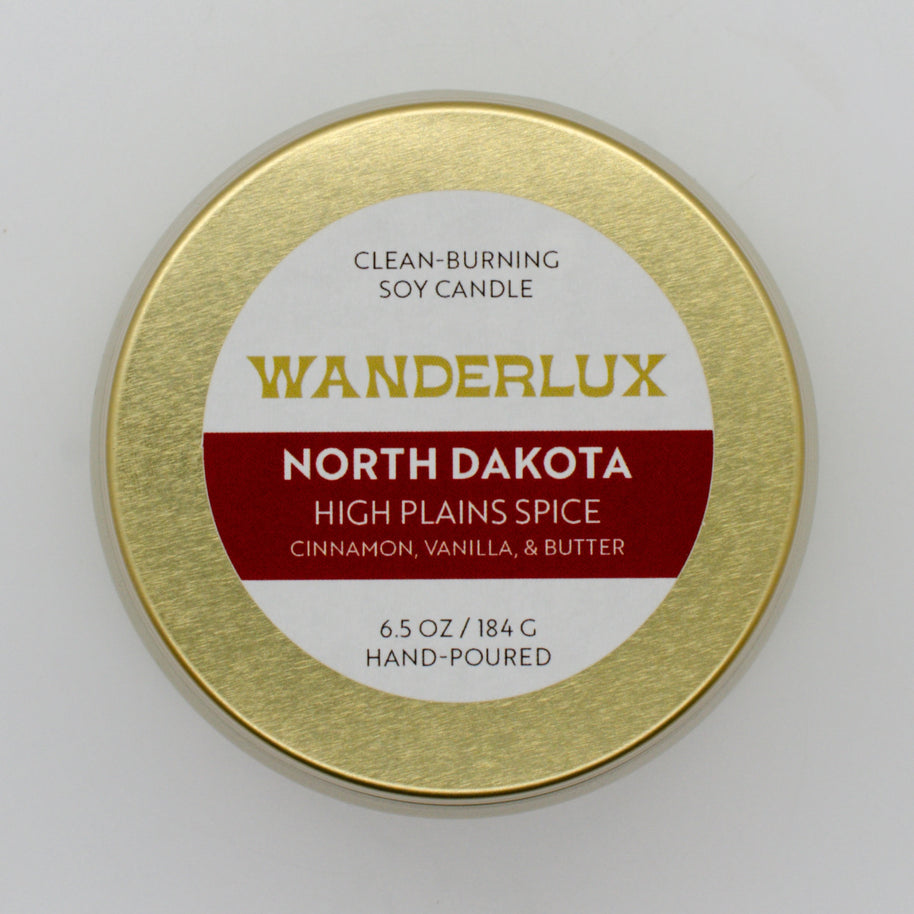 Wanderlux North Dakota High Plains Spice 6.5 Ounce Soy Candle
